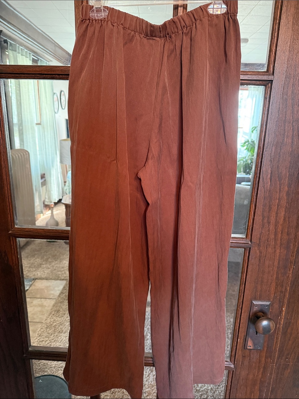 Blenca Young Contemporary Brown Lyocell Wide Leg Drawstring Trousers Size L - Picture 6 of 6